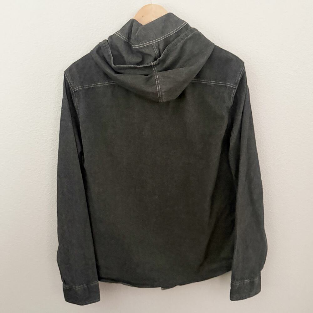 ALLSAINTS | Charcoal White Hooded Utility Jacket Minimalist Outerwear | Medium - Picture 5 of 9
